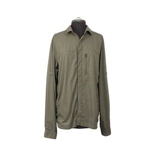 REI men's‎ snap button front long sleeve hiking outdoor shirt S